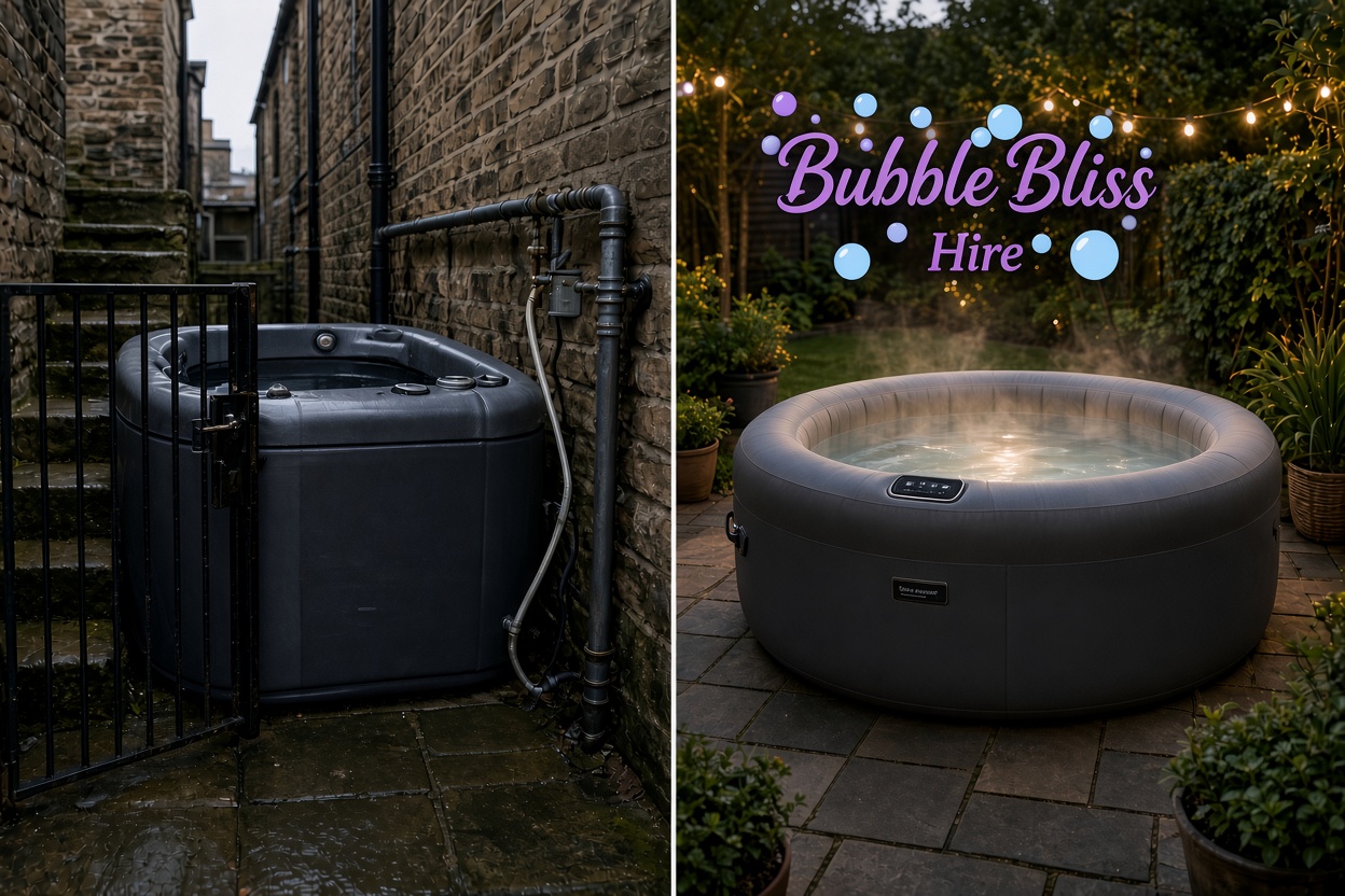 Inflatable vs hard shell hot tub hire West Yorkshire